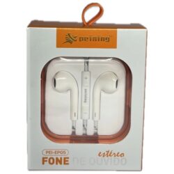 Fone de Ouvido Branco com Fio Peining PEI-EP05