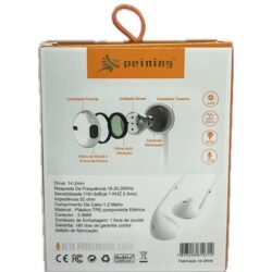 Fone de Ouvido Branco com Fio Peining PEI-EP05